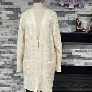 Daytrip Buckle  Beige Color Open Front Cardigan Sweater - Size S
